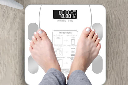Smart Digital Bathroom Body Fat Scale 180KG Bluetooth Scales Weight -White
