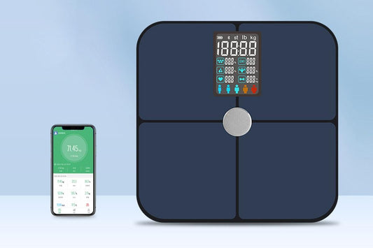 Smart Digital Bathroom Body Fat Scale 180KG Bluetooth Scales Weight for BMI Water -Navy Blue