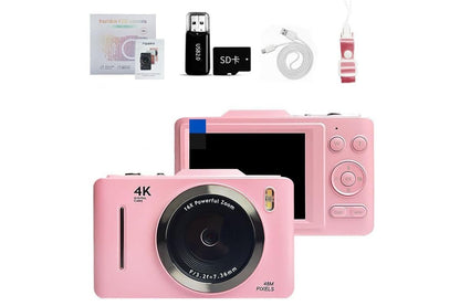 Digital Camera 4K Vlogging Camera for Photography with 32GB Card 48MP Portable Digital Camera with 16X Zoom - White