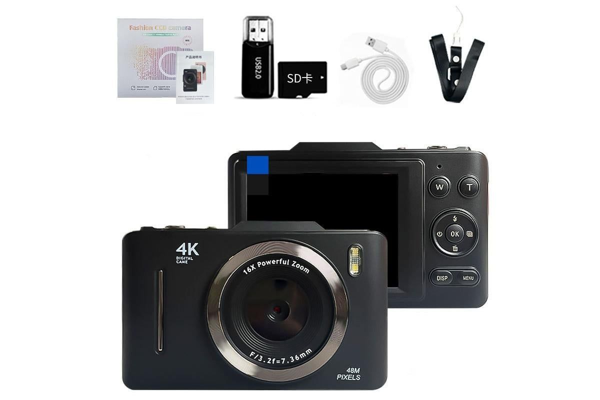 Digital Camera 4K Vlogging Camera for Photography with 32GB Card 48MP Portable Digital Camera with 16X Zoom - White