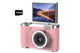 HD 1080P Flip Screen Retro Digital Camera 2.4-inch Display with 64GB TF Card - Pink