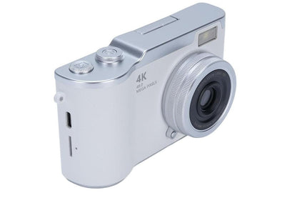 HD 1080P Flip Screen Retro Digital Camera 2.4-inch Display with 64GB TF Card - White