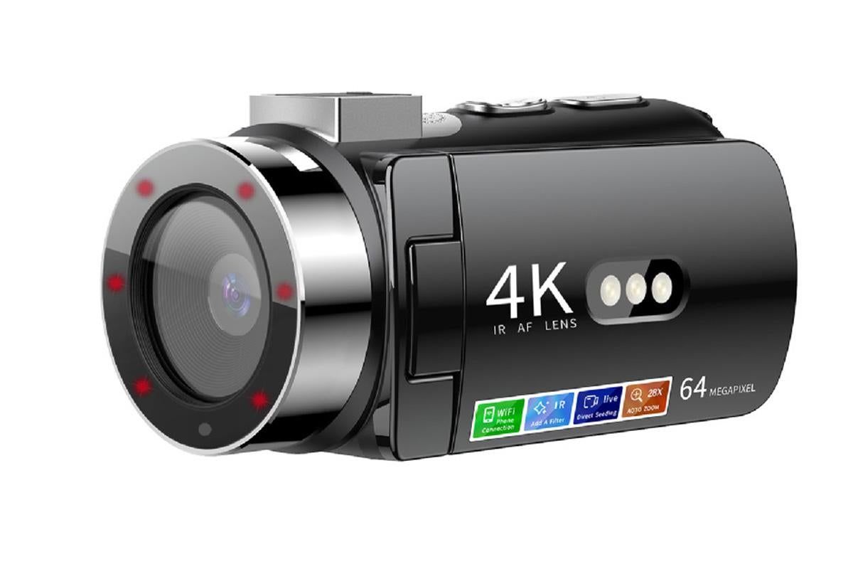 4K Video Camera Camcorder 64MP Vlogging Camera With 28X Digital Zoom for YouTube - Standard Version