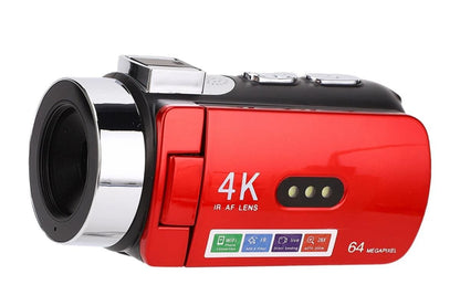 4K Video Camera Camcorder 64MP Vlogging Camera With 28X Digital Zoom for YouTube - Red Pro Version