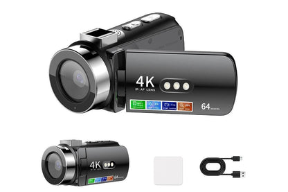4K Video Camera Camcorder 64MP Vlogging Camera With 28X Digital Zoom for YouTube - Red Pro Version