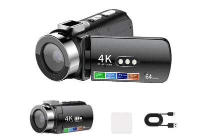 4K Video Camera Camcorder 64MP Vlogging Camera With 28X Digital Zoom for YouTube - Red Pro Version