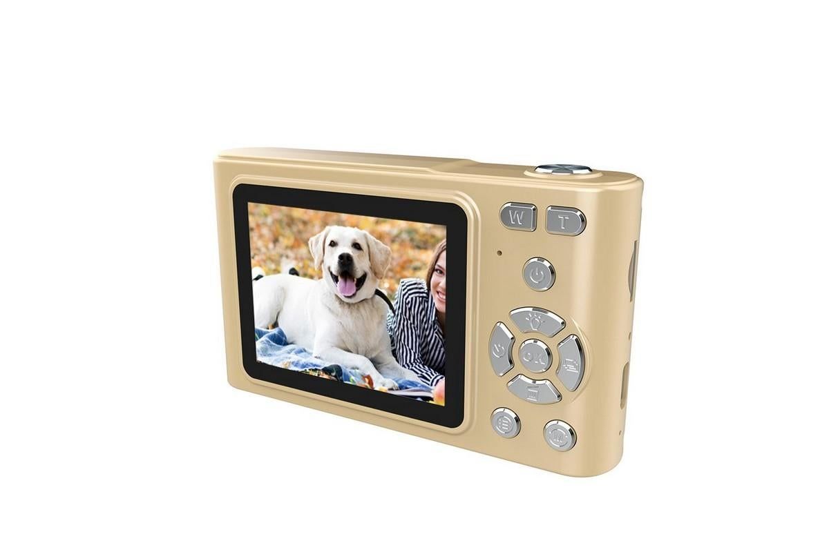 4K HD Digital Camera for Photography and Video Vlogging Camera Camera with 32G Memory Card 16X Digital Zoom -Gold