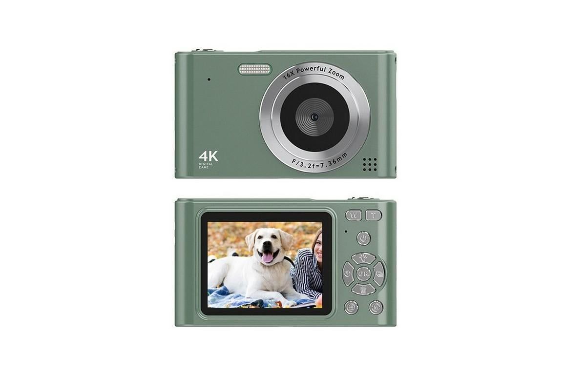 4K Digital Camera for Photography Vlogging Camera for YouTube Video 16X Digital Zoom with 32G Memory Card - Green