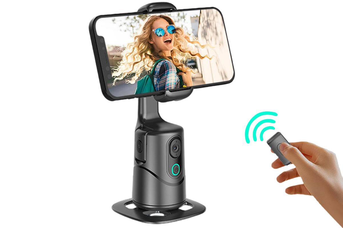 Auto Face Tracking Tripod 360° Rotating Auto Tracking Phone Stand with Remote Gesture Control for TikTok