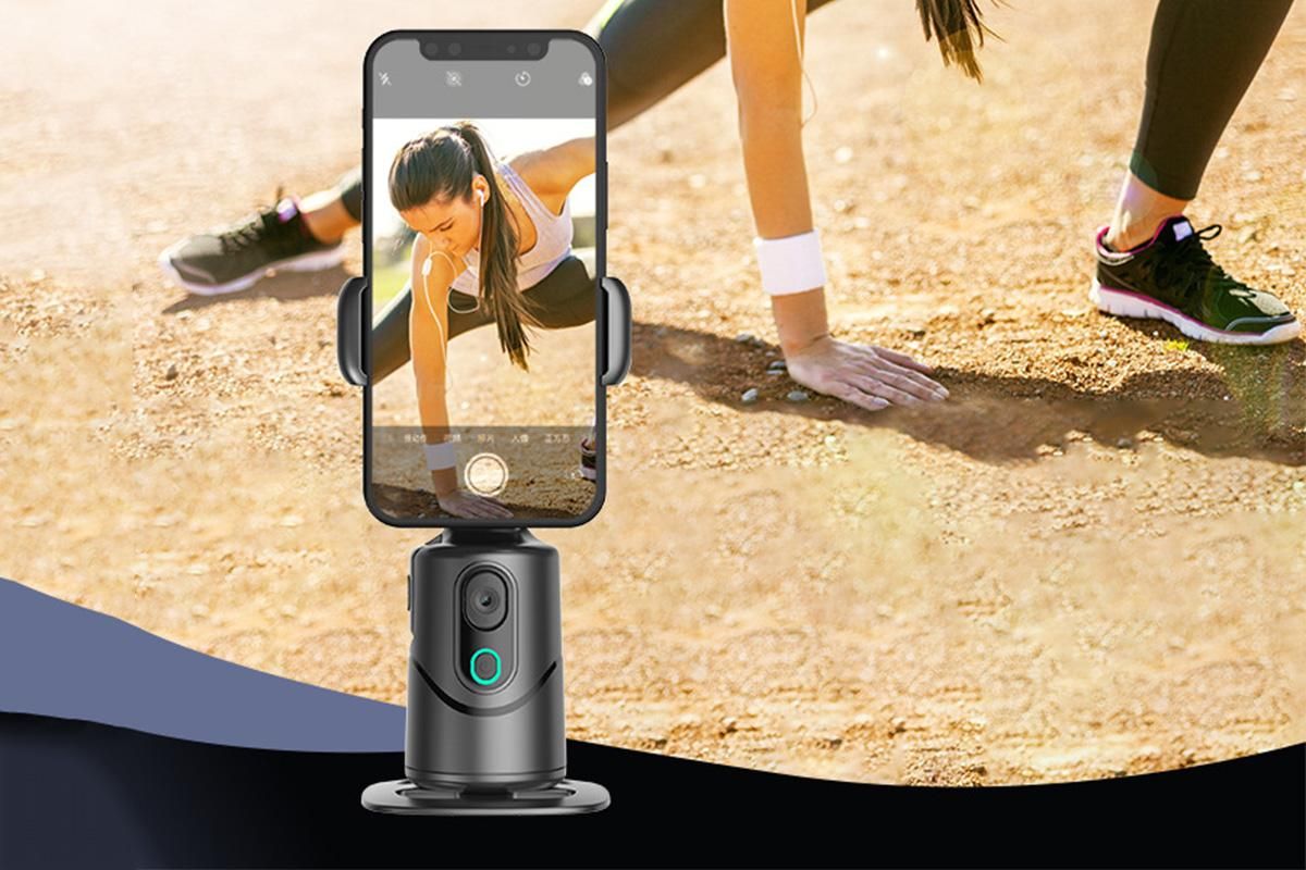 Auto Face Tracking Tripod 360° Rotating Auto Tracking Phone Stand with Remote Gesture Control for TikTok