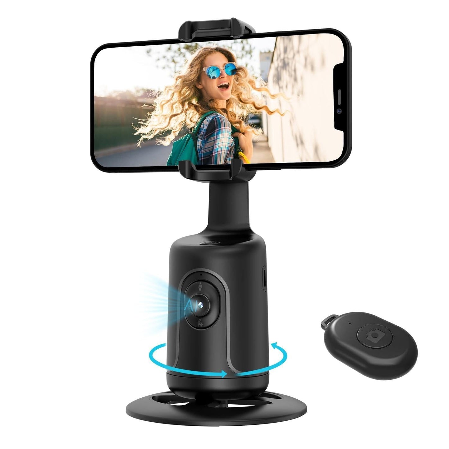 Auto Face Tracking Tripod 360° Rotating Auto Tracking Phone Stand with Remote Gesture Control for TikTok