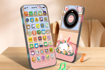 Learning Phone Toy with Over 10000 Educational Contents Touch Screen Early Education Gift for 3 year old+ - Rabbit