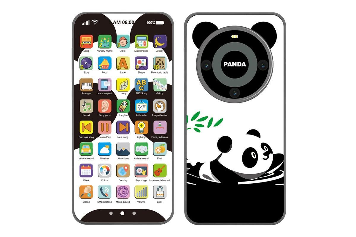Learning Phone Toy with Over 10000 Educational Contents Touch Screen Early Education Gift for 3 year old+ - Panda