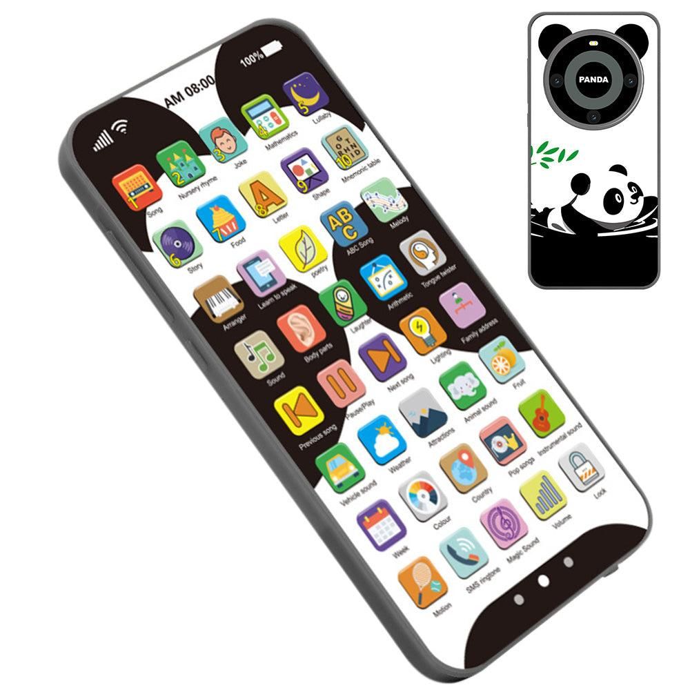 Learning Phone Toy with Over 10000 Educational Contents Touch Screen Early Education Gift for 3 year old+ - Panda