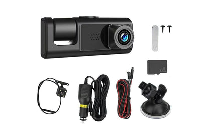 3 Channel Dash Cam Front and Rear Inside with 32GB SD Card 1080P Dash Camera Full HD 170 Degree Wide Angle Dashboard Camera