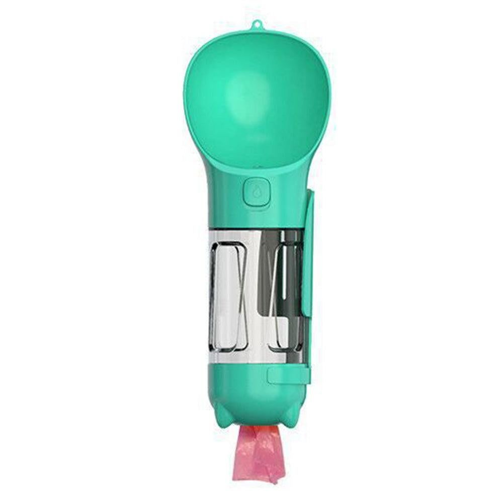 4 in 1 Pet Feeder Dog Cat Puppy Water Bottle Cup Travel Pooper Scooper Outdoor Blue 300ml
