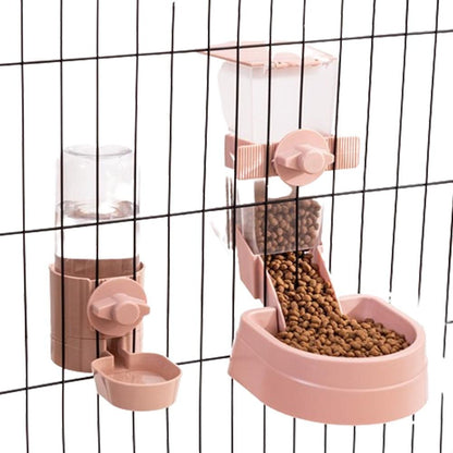Automatic Food Water Dispenser Set Pet Feeder Bowl Set for Cage Light Blue