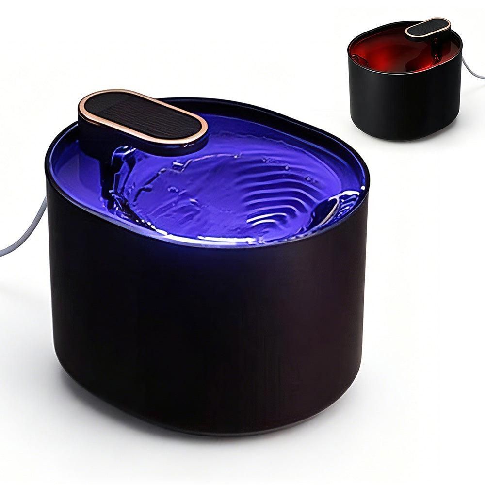 Pet Water Fountain Cat Dog Automatic Electric Drinking Dispenser with Red Light Indicator Black