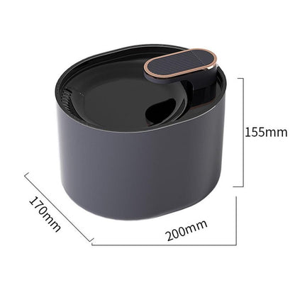 Pet Water Fountain Cat Dog Automatic Electric Drinking Dispenser with Red Light Indicator Black
