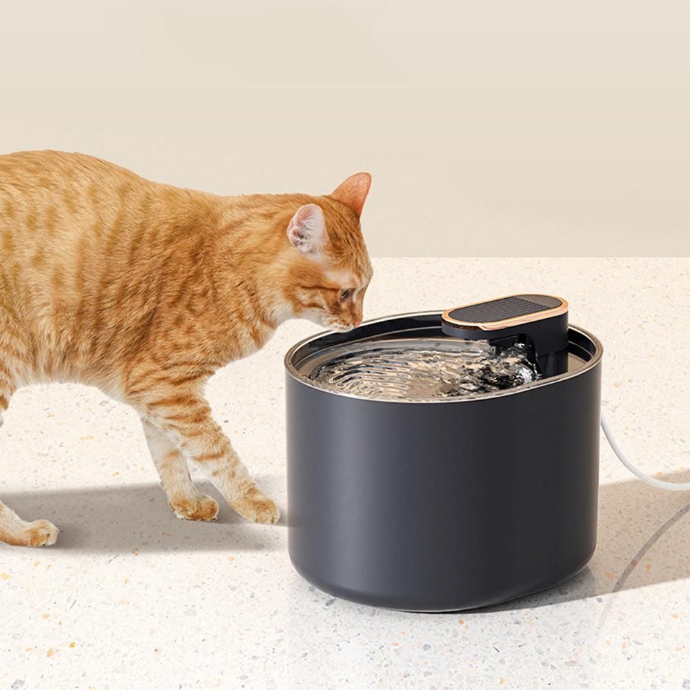 Pet Water Fountain Cat Dog Automatic Electric Drinking Dispenser with Red Light Indicator Black