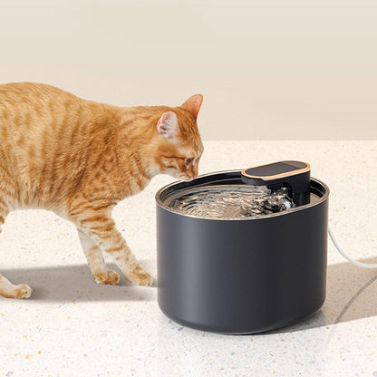Pet Water Fountain Cat Dog Automatic Electric Drinking Dispenser with Red Light Indicator Black
