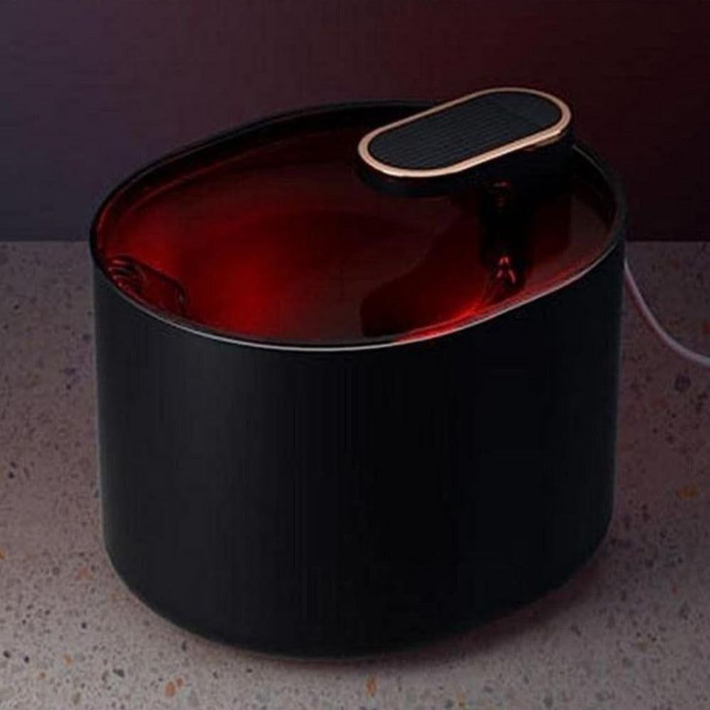 Pet Water Fountain Cat Dog Automatic Electric Drinking Dispenser with Red Light Indicator Black