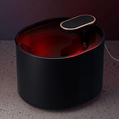Pet Water Fountain Cat Dog Automatic Electric Drinking Dispenser with Red Light Indicator Black