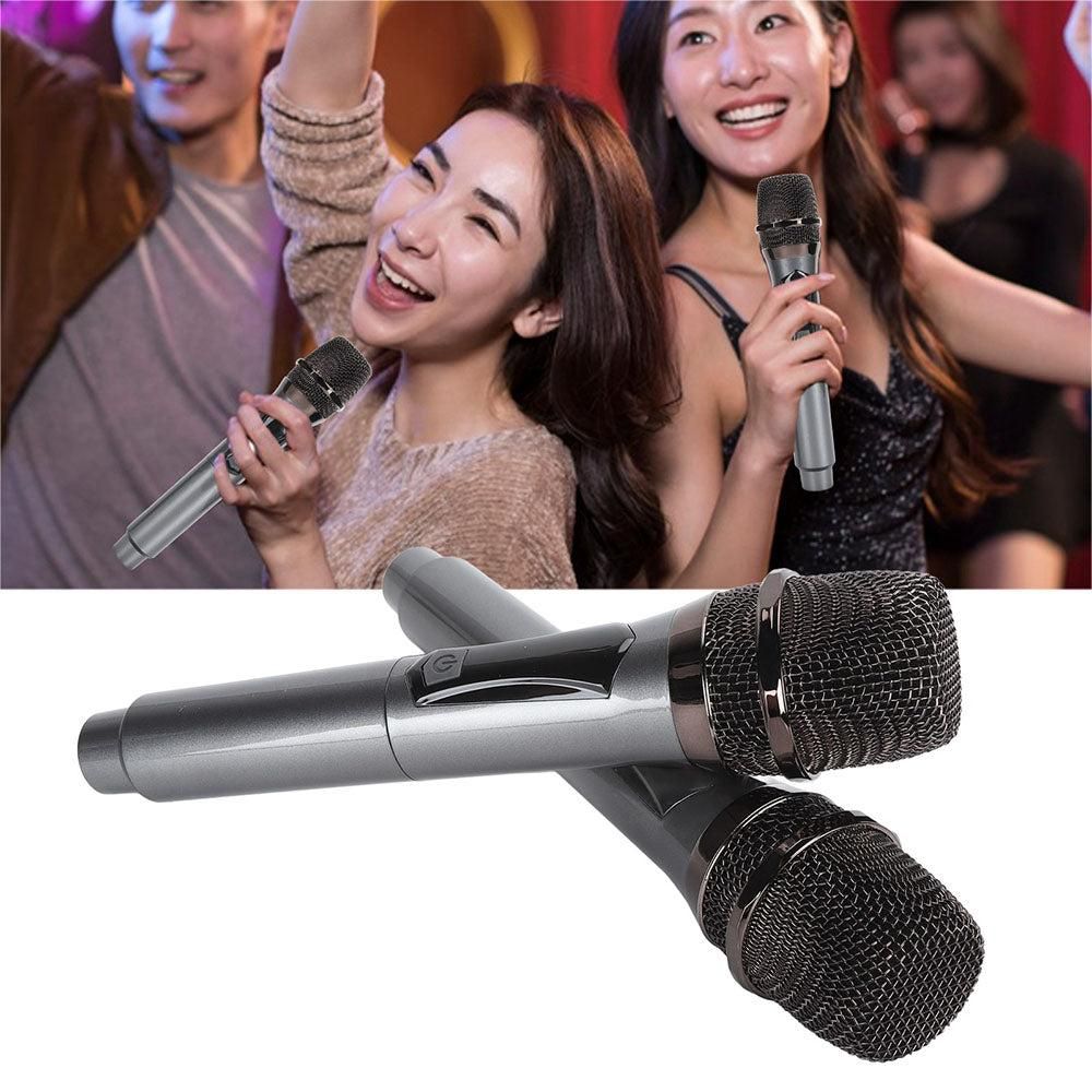 2Pcs Set Wireless Karaoke Microphone Rechargeable Handheld Microphone with LED Display