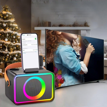 Mini Karaoke Machine Portable Bluetooth Speaker with 2 Wireless Mic