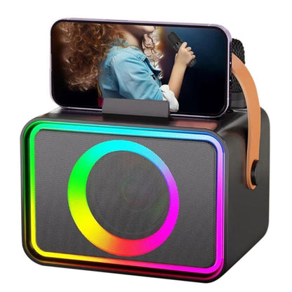 Mini Karaoke Machine Portable Bluetooth Speaker with 2 Wireless Mic