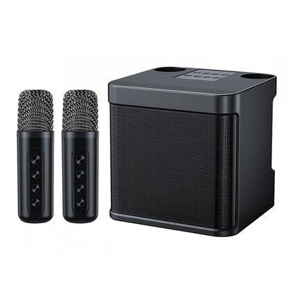 Portable Karaoke Machine with 2 Wireless Microphones Portable Bluetooth Speaker for Family Party Singing White