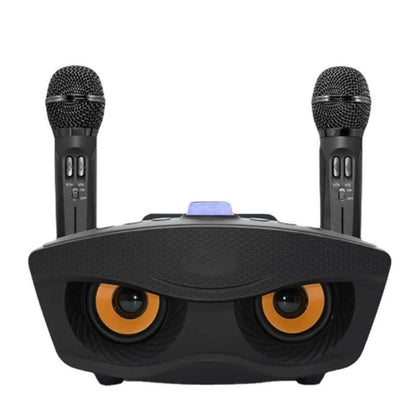 Wireless Bluetooth Karaoke Speaker with 2 Microphone Home KTV Set Grey