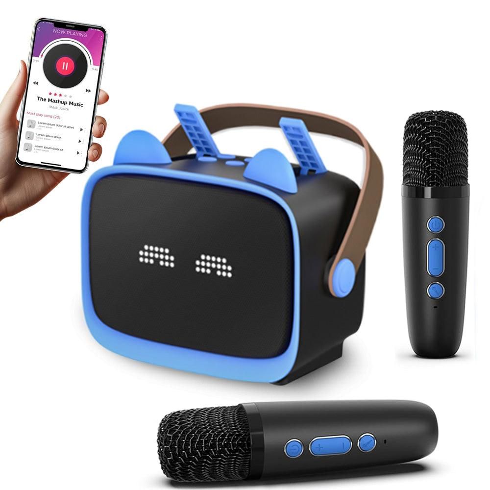 Mini Karaoke Machine - Portable MP3 Player with 2 Wireless Mics Toys & Gifts Purple