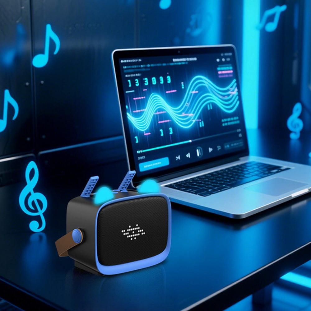 Mini Karaoke Machine - Portable MP3 Player with 2 Wireless Mics Toys & Gifts Blue
