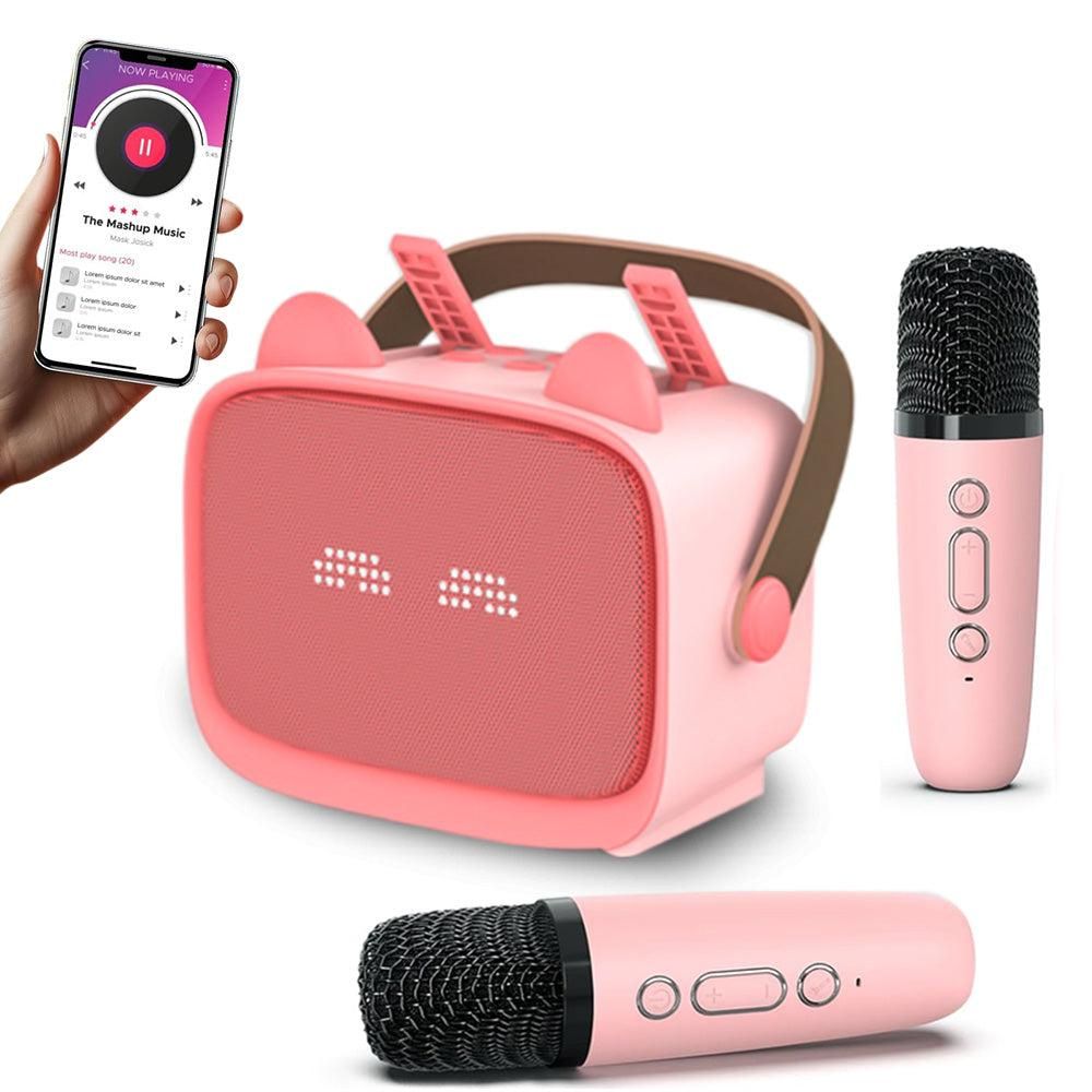 Mini Karaoke Machine - Portable MP3 Player with 2 Wireless Mics Toys & Gifts Blue