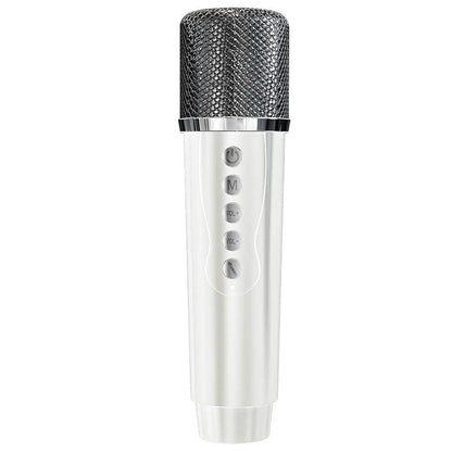 Portable Bluetooth 5.3 Speaker with 2 Wireless Microphones Home Karaoke Speaker Machine White