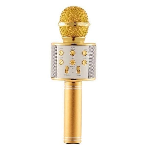 Handheld Wireless Bluetooth Microphone with Speaker for IOS Android Phone Computer 1800mAh Battery Rose Gold