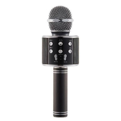 Handheld Wireless Bluetooth Microphone with Speaker for IOS Android Phone Computer 1800mAh Battery Black