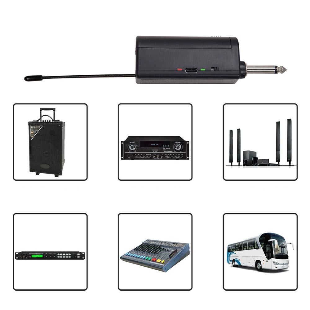 Plug and Play Wireless Microphone Rechargeable Karaoke Mic for Singing Speeches Events Gold