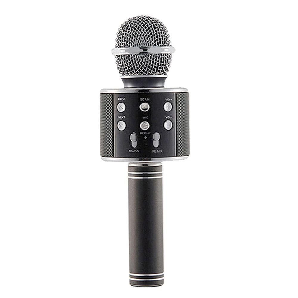 Portable Bluetooth Wireless Karaoke Microphone with LED Lights Black
