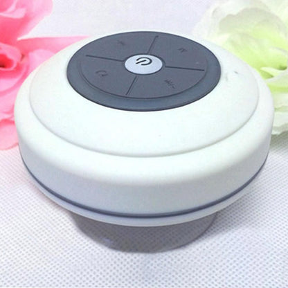 LED Bluetooth Portable Speaker with Suction Cup for Shower and Travel White