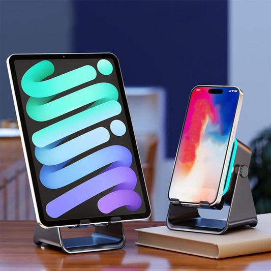 Bluetooth Speaker Phone Stand with Rotating Holder and Induction Playback Black
