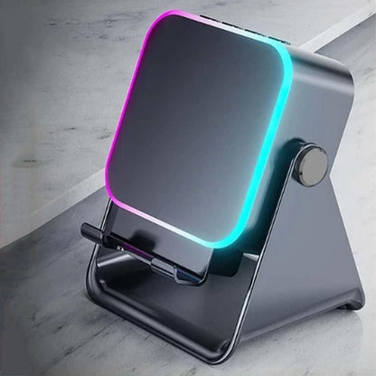 Bluetooth Speaker Phone Stand with Rotating Holder and Induction Playback Black