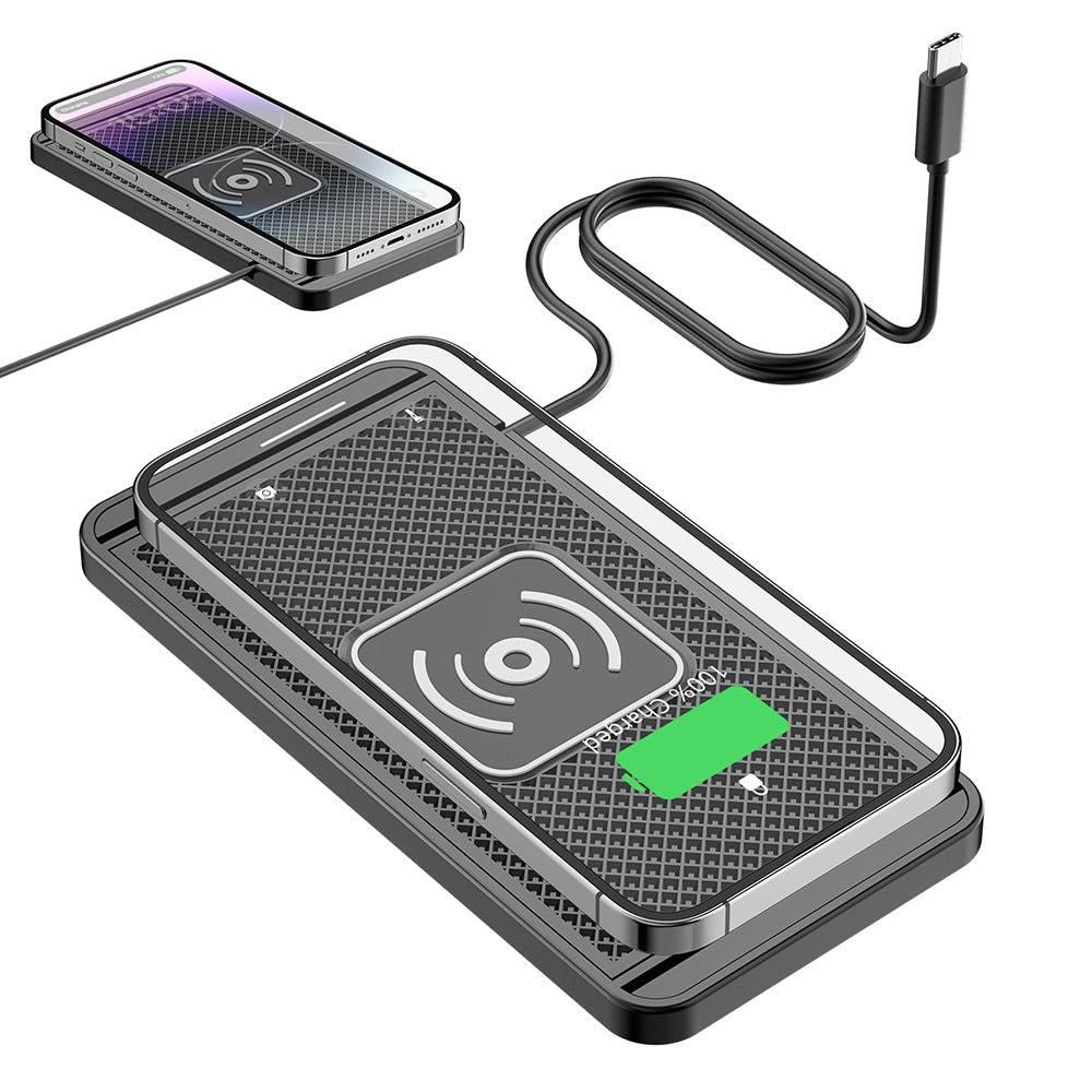 Universal Car Wireless Fast Charger Mat Non-Slip Charging Pad for Devices with Wireless Charging Function USB Style