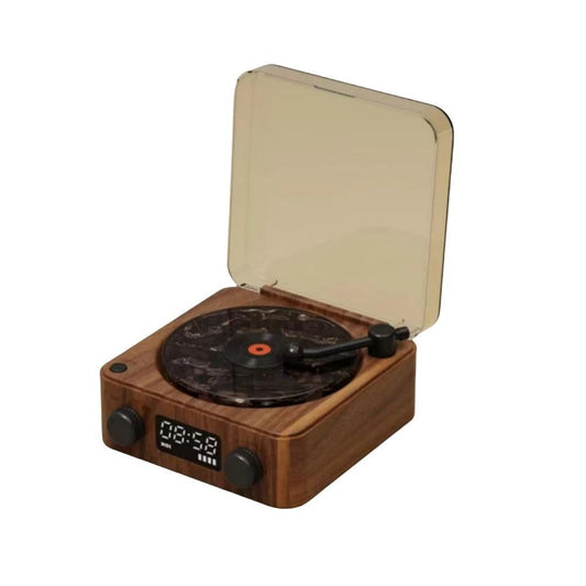 Retro Bluetooth Gramophone Speaker Portable Wireless Music Player Brown
