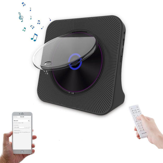 USB Bluetooth CD Player with Digital Display Desktop Music Player Black
