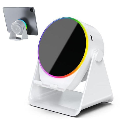 4 in 1 Wireless Induction Speaker Bluetooth Speaker with 360 Adjustable Phone Holder - White