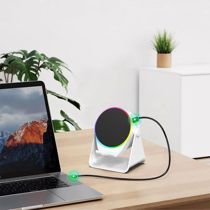4 in 1 Wireless Induction Speaker Bluetooth Speaker with 360 Adjustable Phone Holder - White
