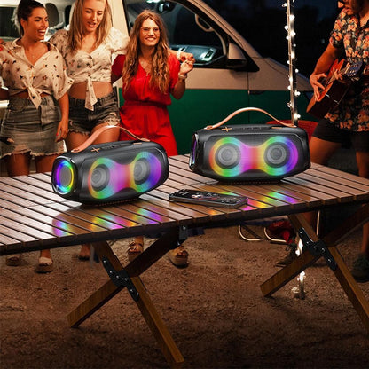 Portable Bluetooth Wireless Speaker With LED Lights For Indoor Outdoor Party