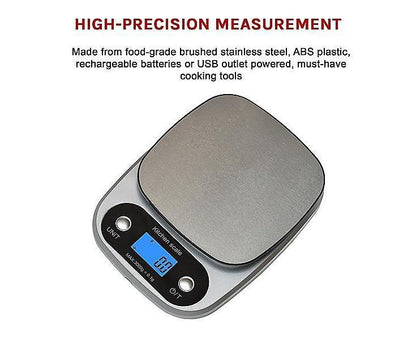 0.1g High Precision Kitchen Scale Rechargable Food Scale Digital 3KG One Size
